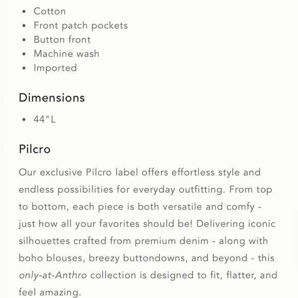 Anthropologie Pilcro NWT dark wash denim trench coat *shop@iamwarrior - Picture 11 of 14